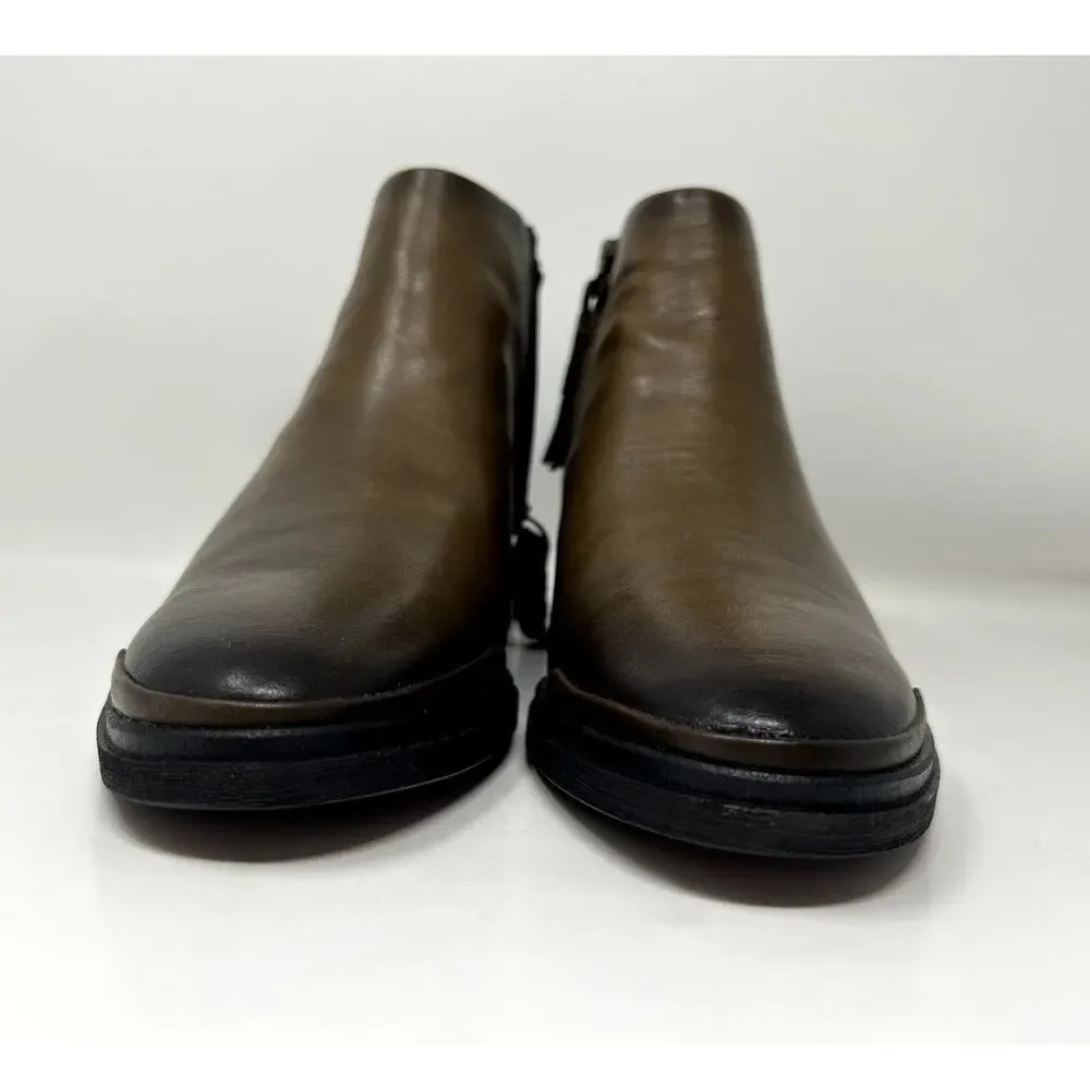 Franco Sarto Womens SARTO Nemi Bootie Boots Shoes Olive Leather 7 M